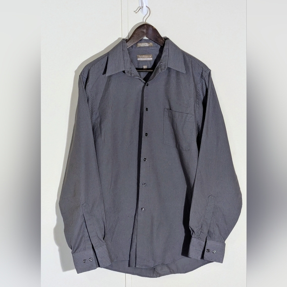 Van Heusen Other - Van Heusen Charcoal Satin Stripe Dress Shirt
